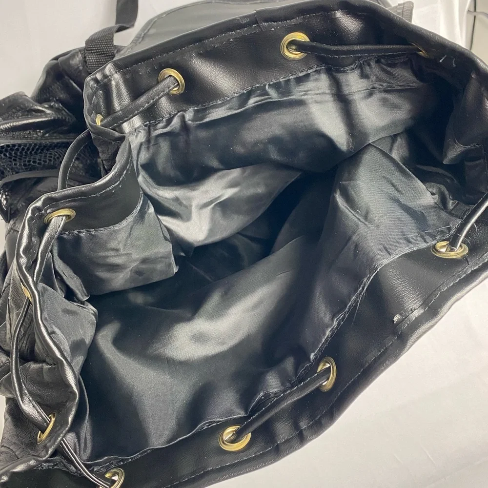 Black Faux Leather Backpack - Classic Everyday Carry